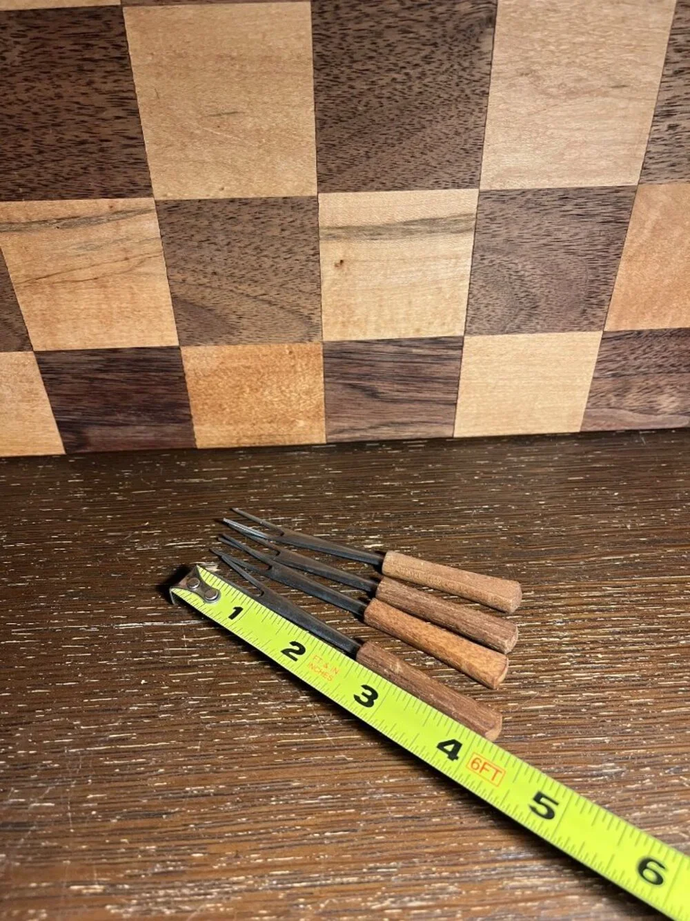 Stainless Steel Wood Handled Appetizer Forks A525